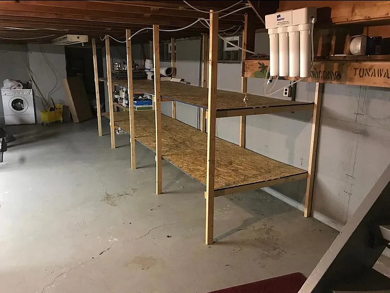 Basement storage for tenants. Basement is heated and dry.