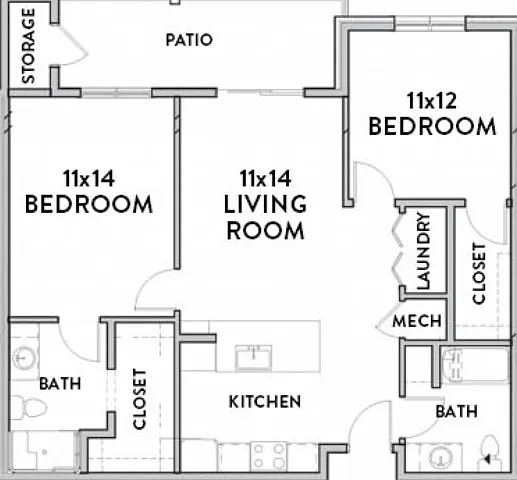 2 Bedroom A Floor Plan with Room Dimensions 2 Bedroom A Floor Plan with Room Dimensions