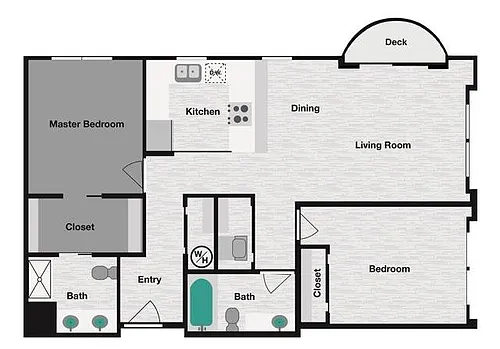 Floor plan 2x2B
