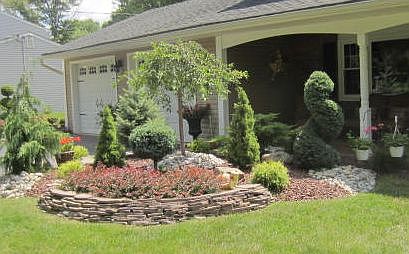 landscaped front yard