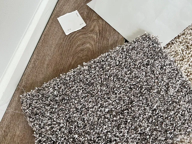 This is your new flooring and paint combo! Installation in process.