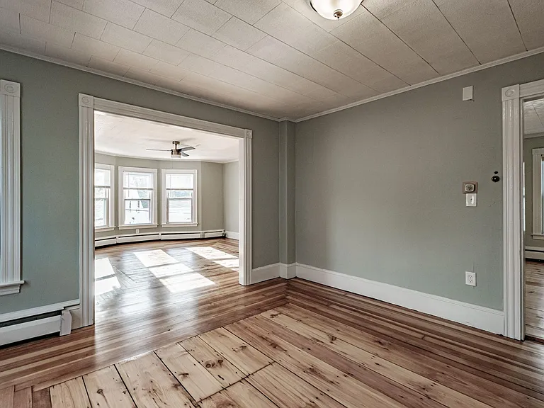 From the dining room looking into the living room
*wall paint color is now medium gray throughout