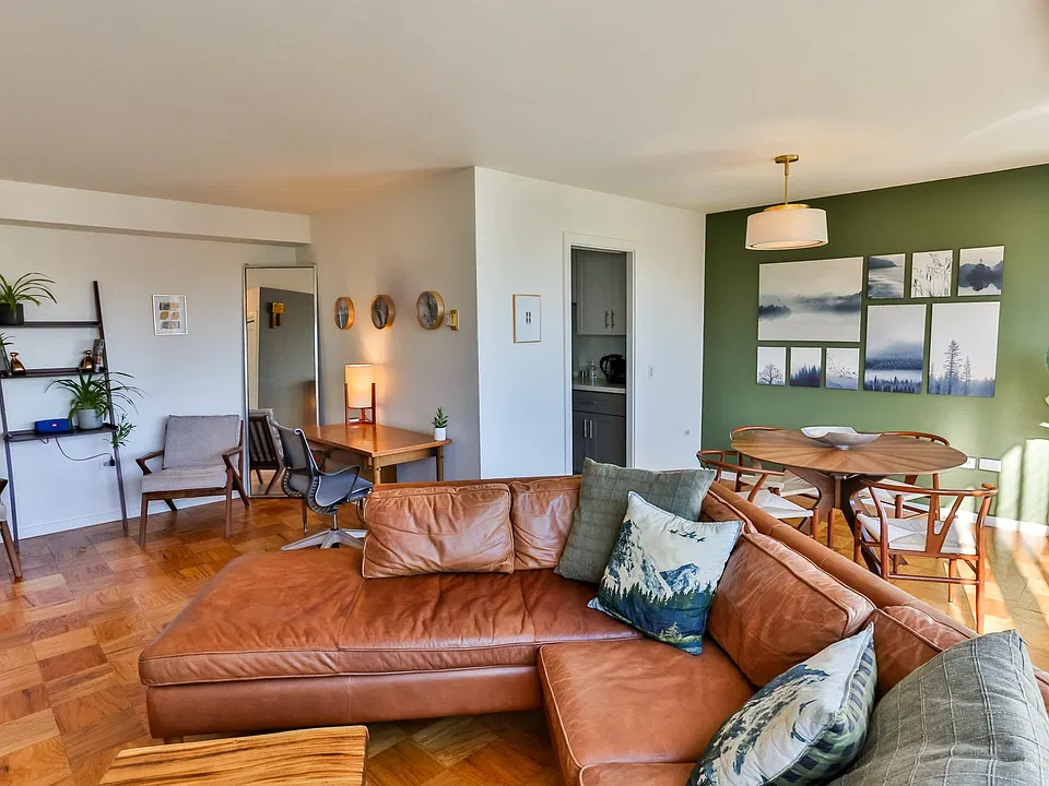 Open, bright, and cozy living area.