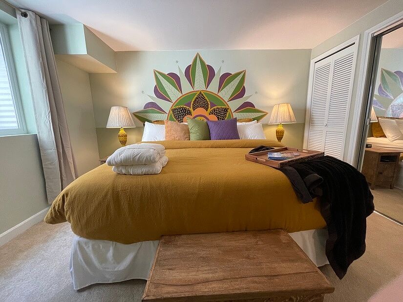 Main bedroom with king bed and flat screen TV