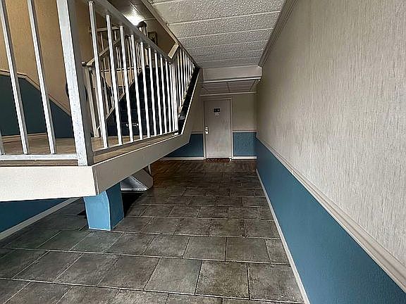 View from building door