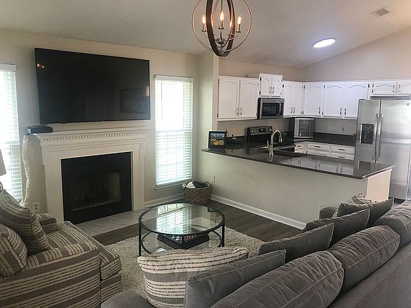 Open living room and kitchen
