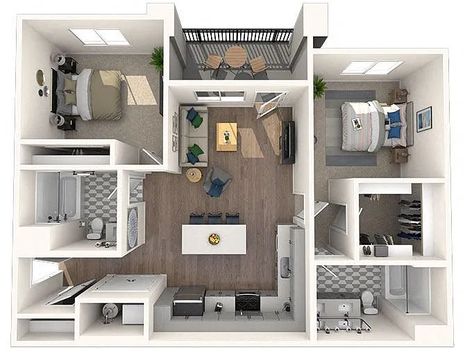 Floor plan Premier Two Bedroom, Two Bathroom A