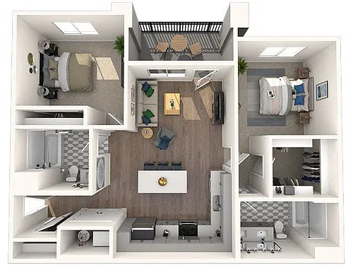 Floor plan Premier Two Bedroom, Two Bathroom A