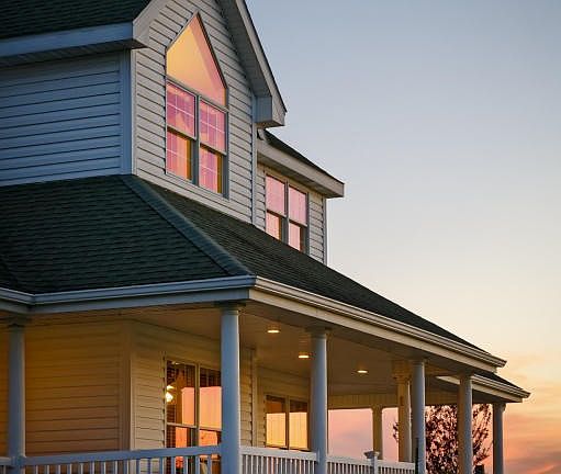 Front porch at dusk