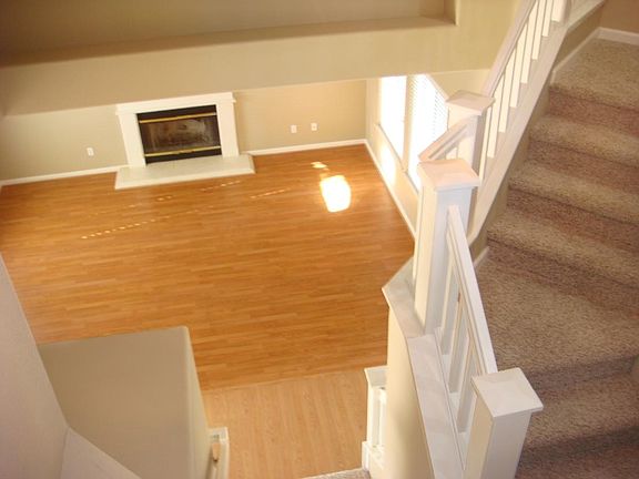 family room and staircase