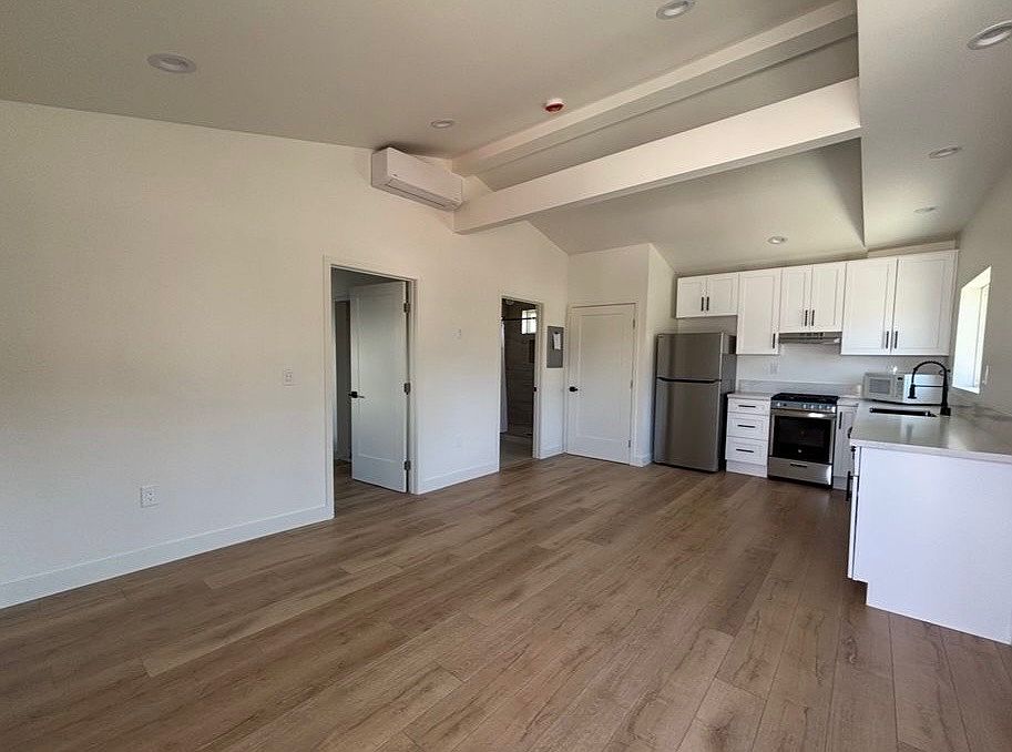 Living area and kitchen