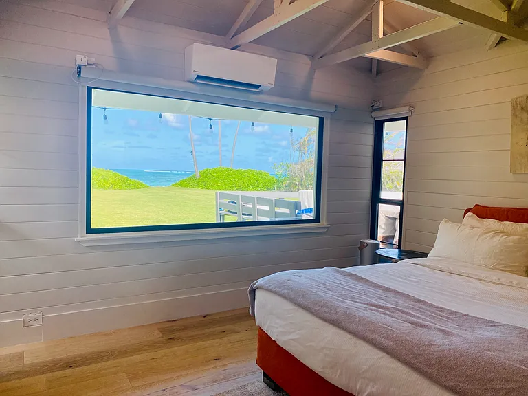 View of the Moklulua Islands from the master bedroom