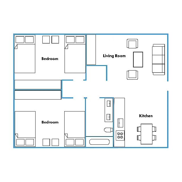 Floor plan CP 2BD/1BA