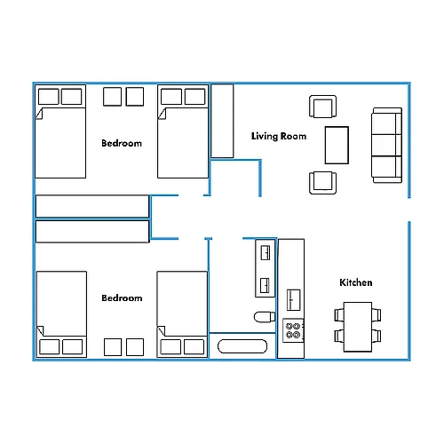 Floor plan CP 2BD/1BA