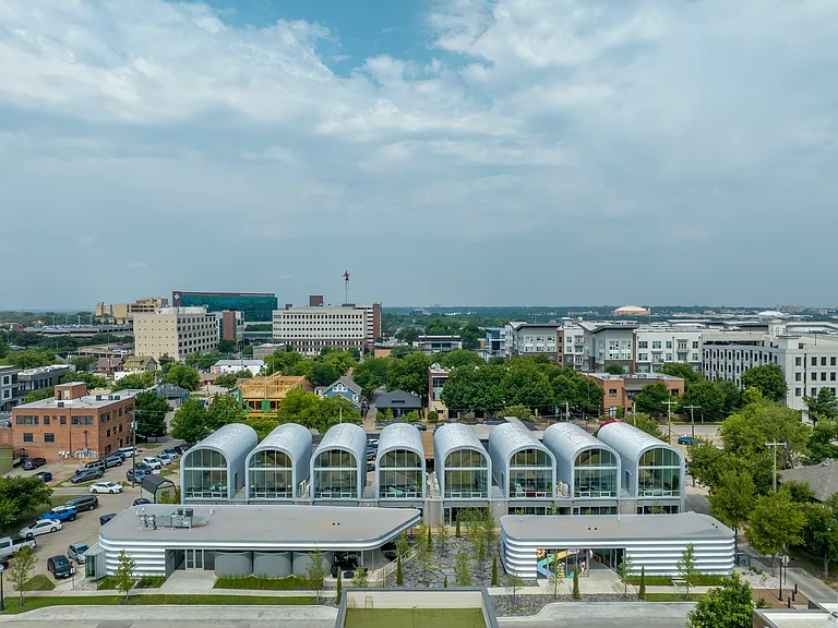 Aerial view of the complex