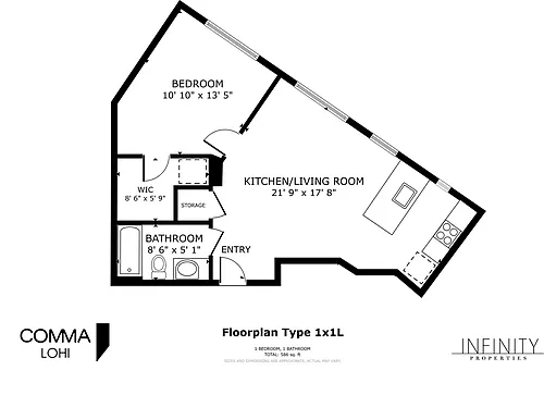 Floor plan 1x1L
