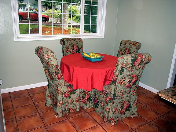 dining room with beautiful terra cotta tile