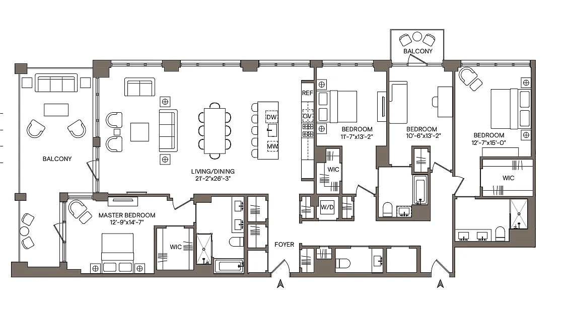 Floor plan SE 4BR