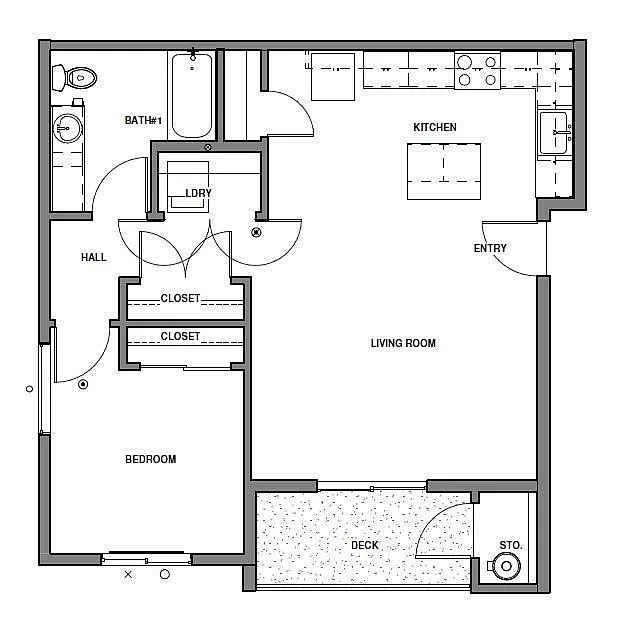 Floor plan 1 Bedroom 1 bath