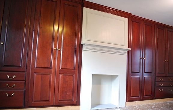 Master Bedroom closets and fireplace