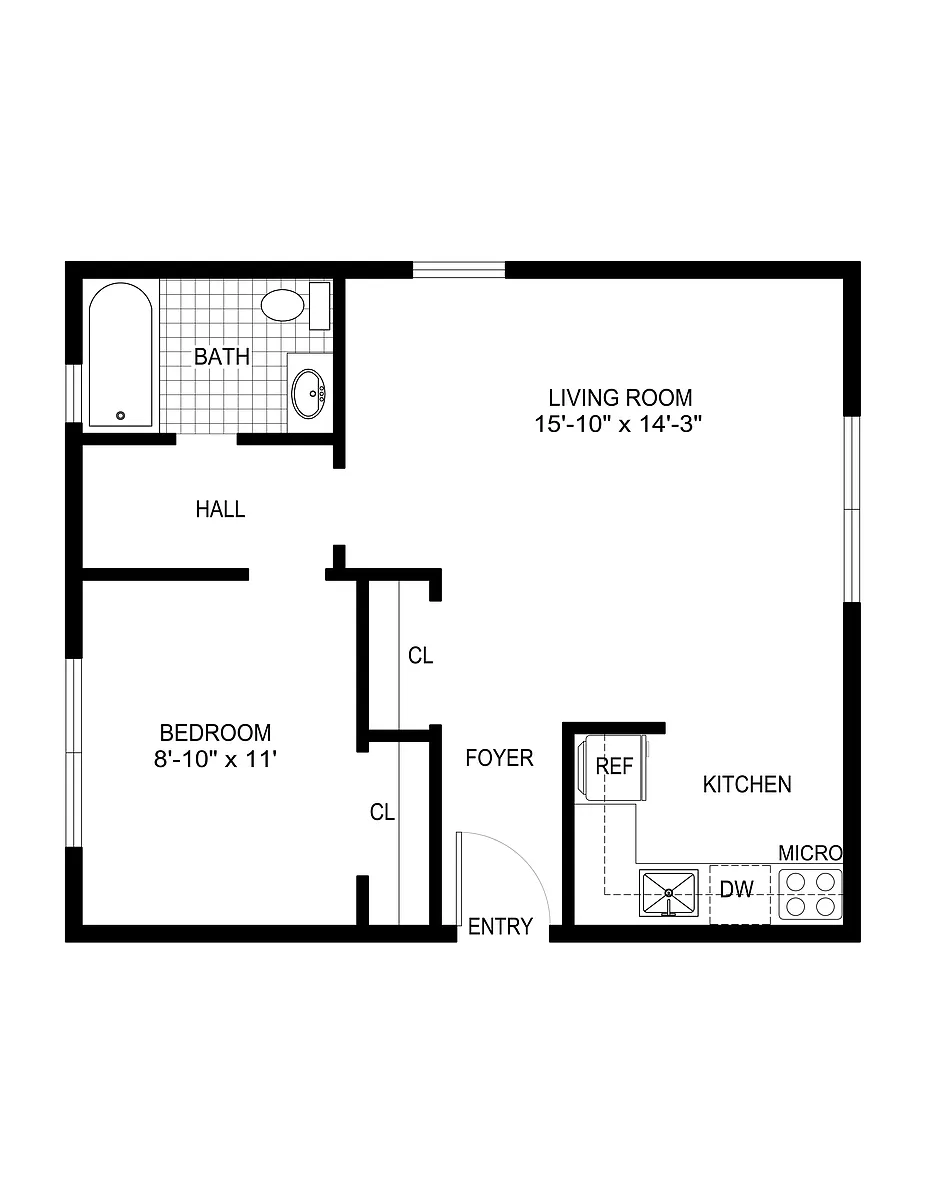 Floor plan 1 Bedroom Junior