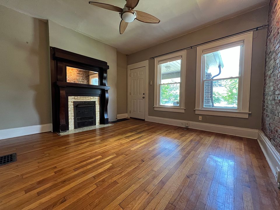 Living Room with decorative fireplace.