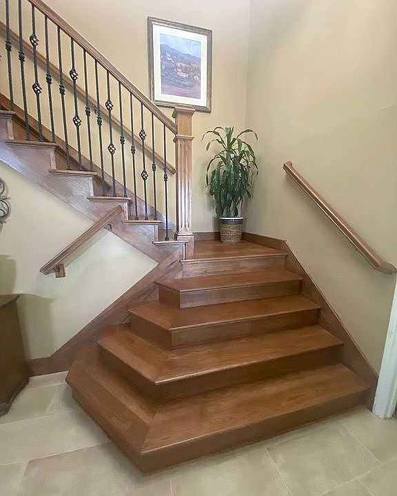 Hickory stairs and railing 