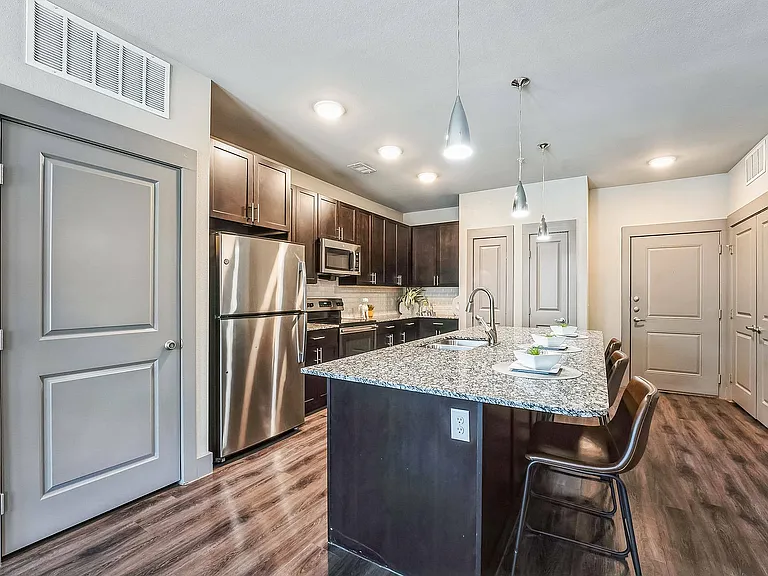 Modern Kitchen with Island & Open Living Room | Discovery Park, Denton TX