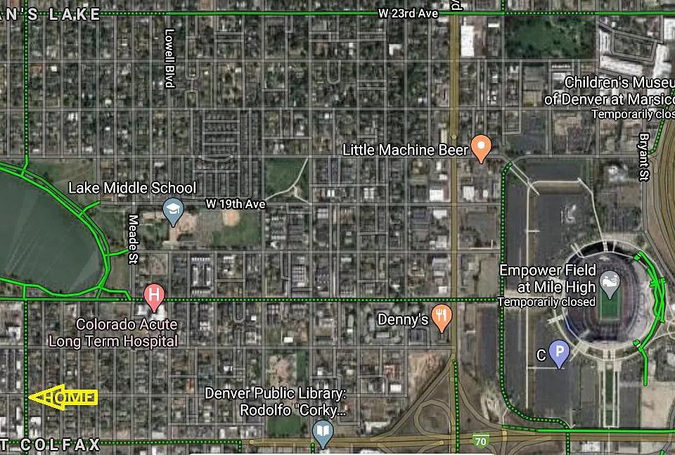 yellow arrow points to home.