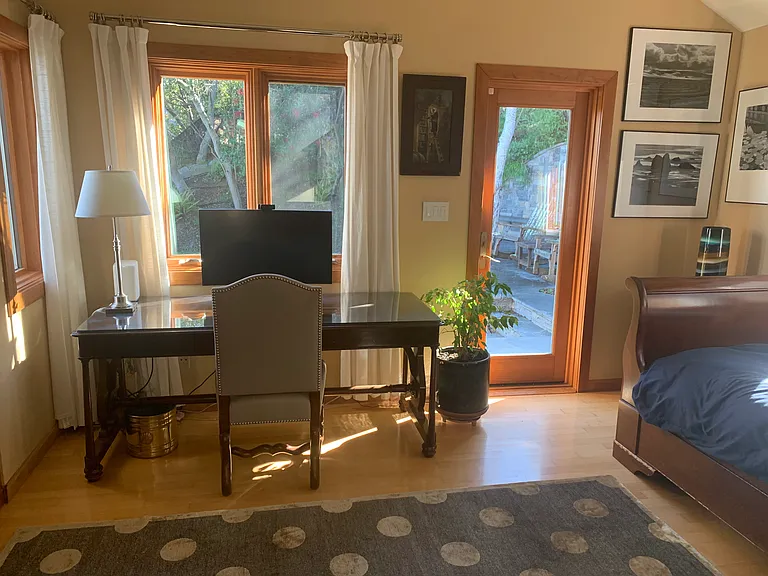 Study (off living room) with door to Backyard patio