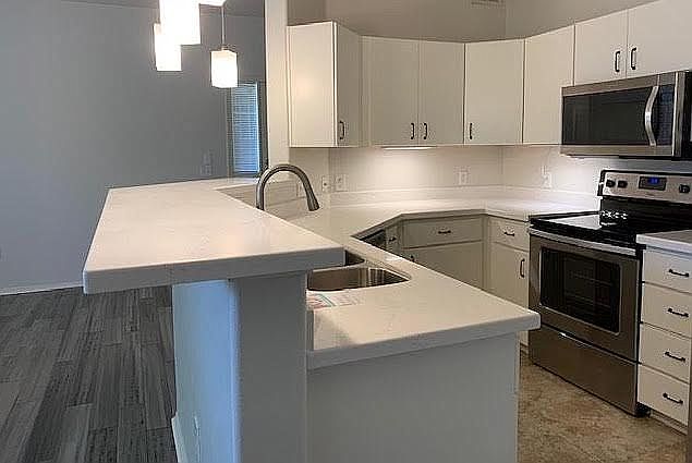 Roomy, well-lighted kitchen