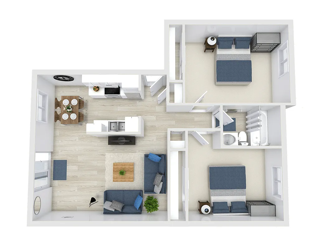 Floor plan Renovated 2bd
