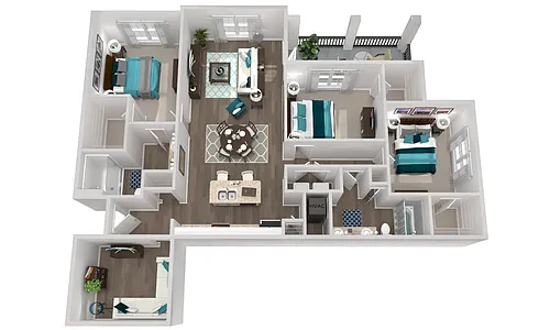 Floor plan The Shackleford with Flex Space