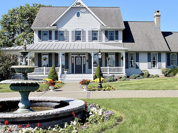 Fountain and Flower Bed