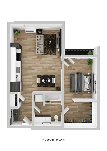 Floor plan Broadrock - 1 Bed F Small Balcony