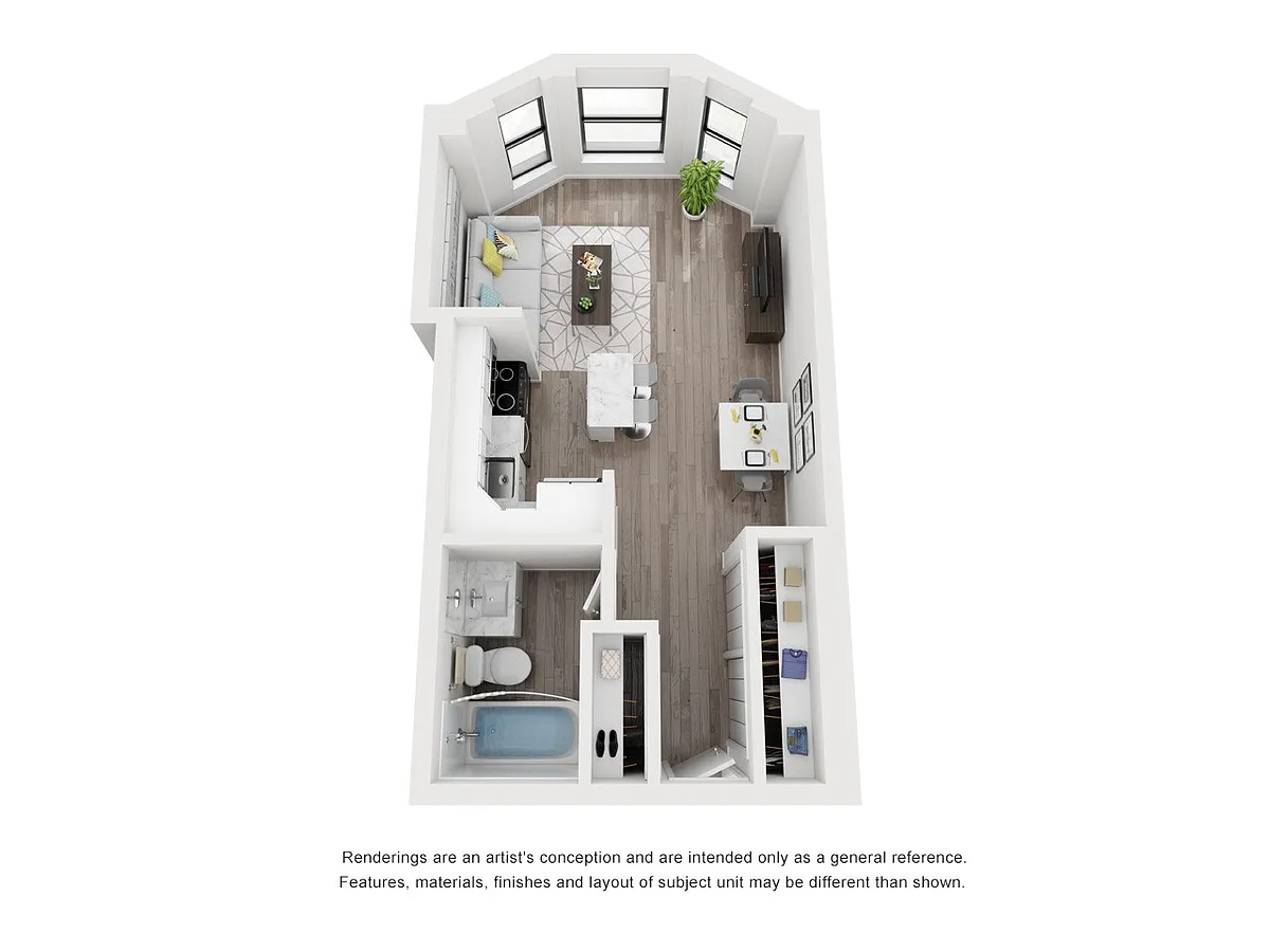 Floor plan Studio Tier 23