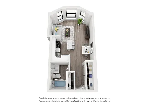 Floor plan Studio Tier 23