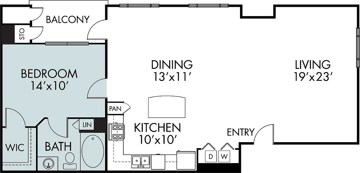 Floor plan A1 | 1 Bed | 1 Bath