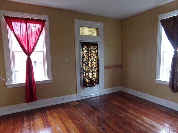 Front door and living room