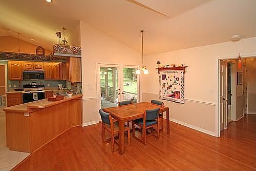 Family room looking into kitchen