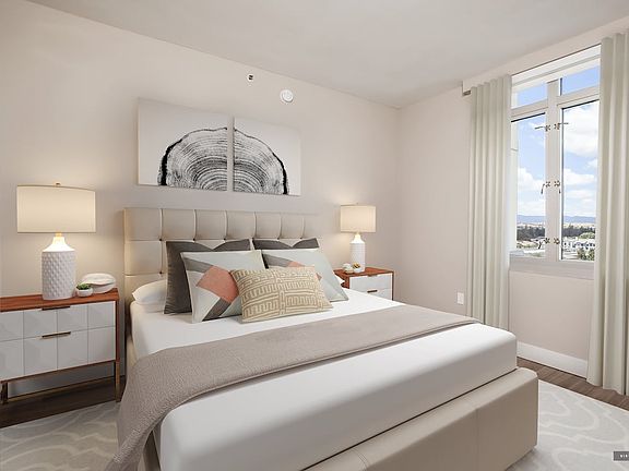 Signature Collection Bedroom with Hard Surface Vinyl Plank Flooring