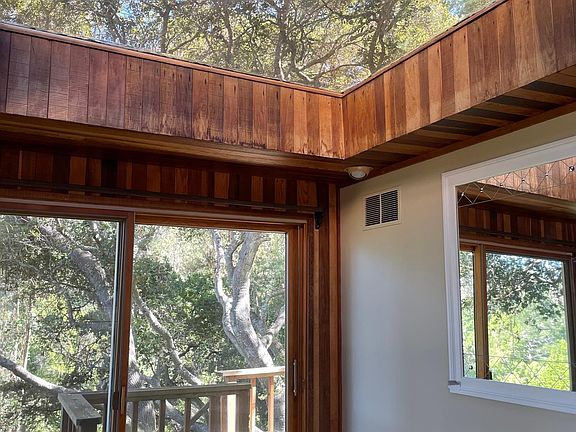 Skylight and back patio secluded view of the forest