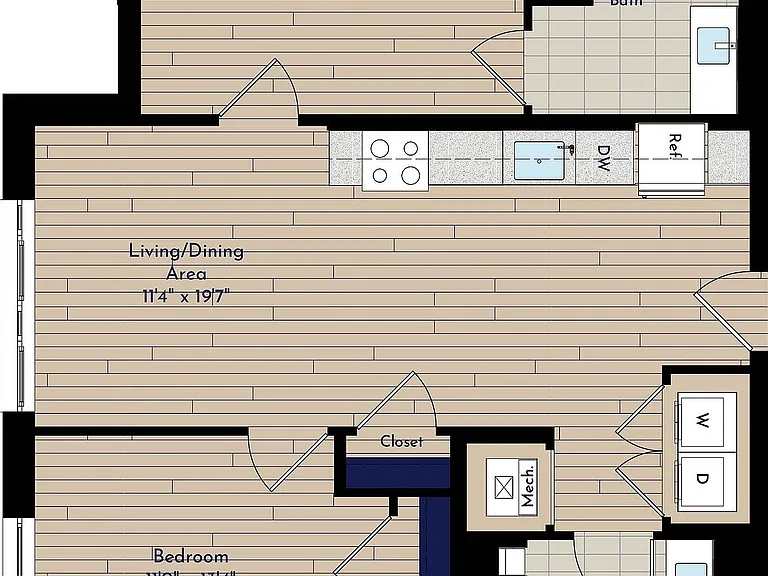 B 2BR-L1 Two Bedroom Floor Plan B 2BR-L1 Two Bedroom Floor Plan