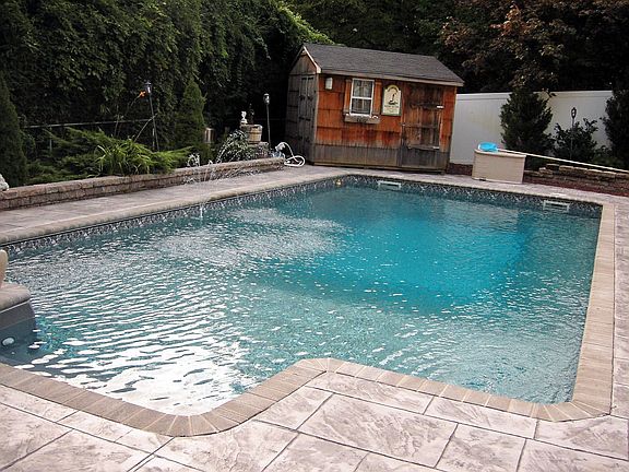 PRIVATE IG POOL WITH STAMPED CONCRETE, CABANNA 