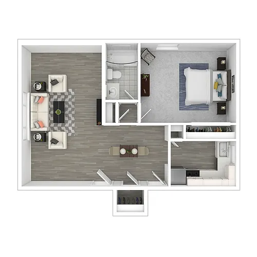 Floor plan One Bedroom Style 2