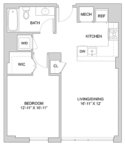 Floor plan 1 Bed_1 Bath-A2_1BR_B