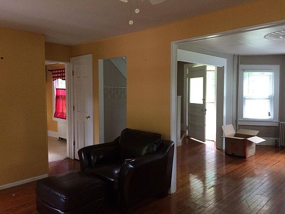 Dining room into living room and kitchen