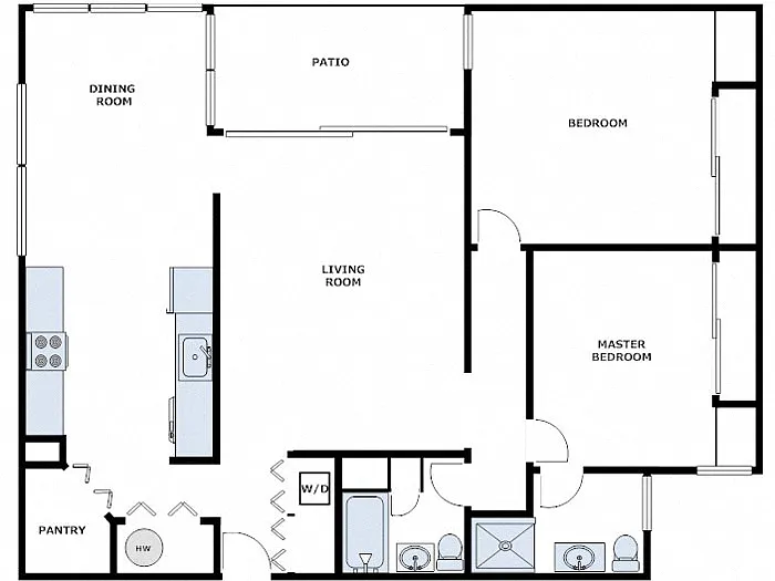 Floor plan 2 Bed / 2 Bath: Type C