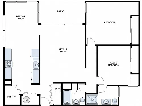 Floor plan 2 Bed / 2 Bath: Type C
