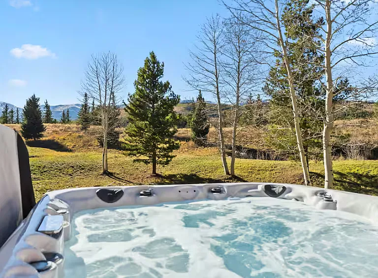 Private 6 person Hot Tub overlooking huge shared backyard maintained by HOA